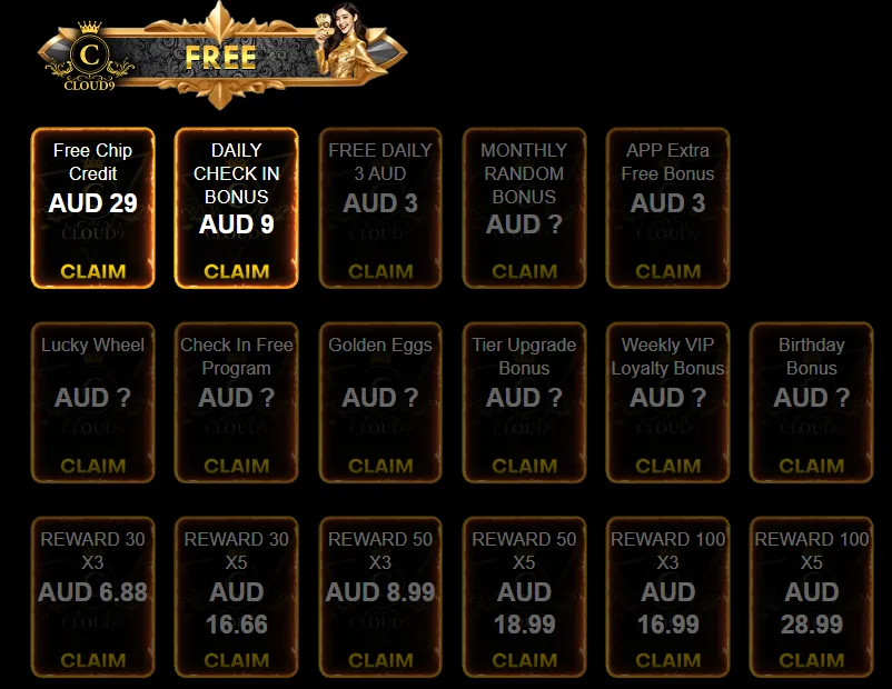 Cloud 9 Pokies Bonus